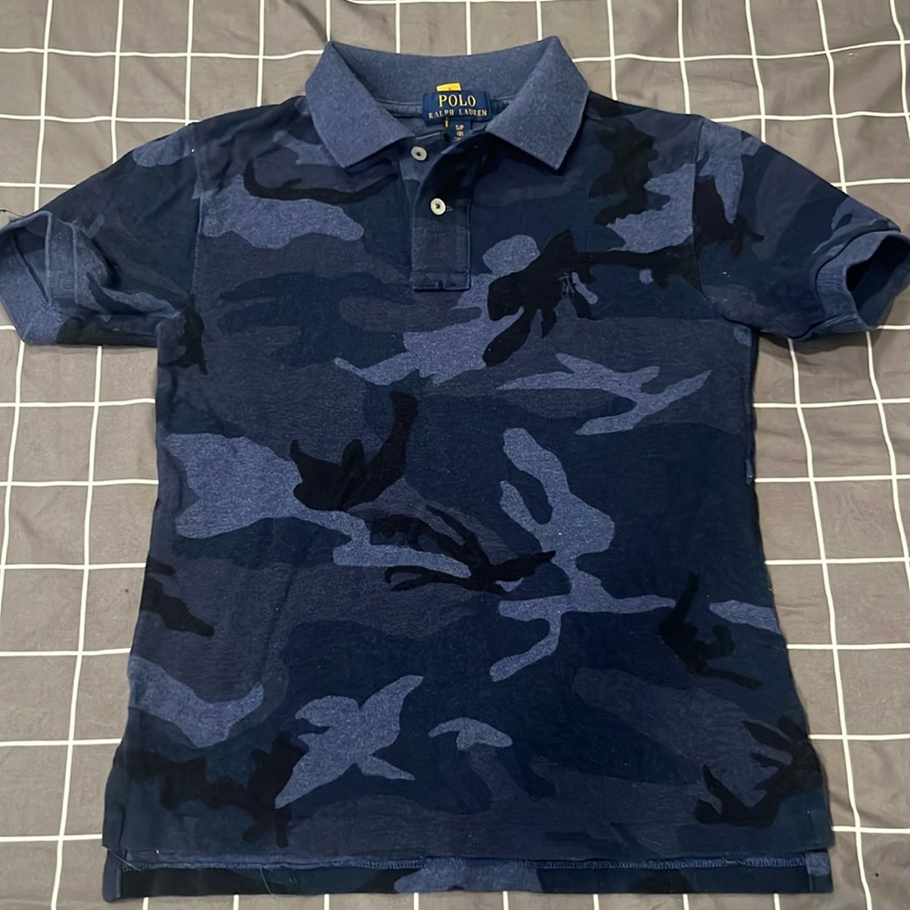Polo Boys Navy Army Fatigue Polo. Size S (8).